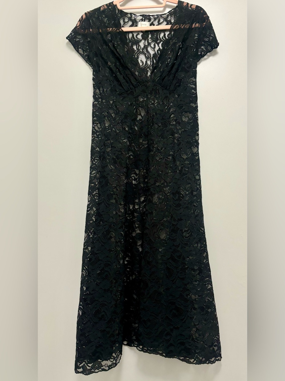 Ruth Black Floral Lace Dress